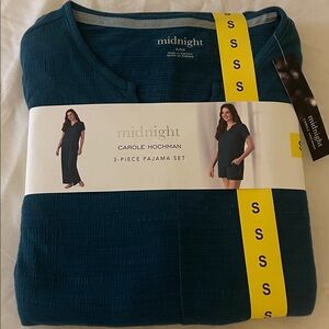 Cozy in Teal – Carole Hochman 3-Piece Pajama Set (S)